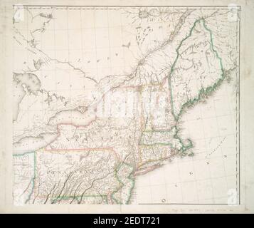 Stati Uniti d'America America - carte des Etats-unis de l'Amérique septentrionale Foto Stock
