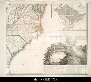 Stati Uniti d'America America - carte des Etats-unis de l'Amérique septentrionale Foto Stock