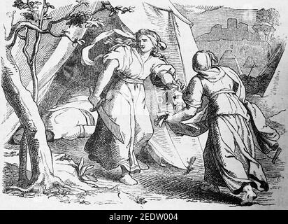 Judith, Antico Testamnet, Historic bible Histoire Biblique de L´Ancien Testamento, Friburgo, 1891 Foto Stock