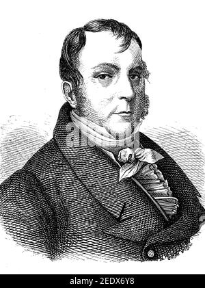 Johann Nepomuk Hummel, dal 14 novembre 1778 al 17 ottobre 1837, è stato un . 14 Novembre 1778 - 17. Oktober 1837, war ein oesterreichischer Komponist und pianist, Historisch, storico, digitale riproduzione migliorata di un originale del 19 ° secolo / digitale Reproduktion einer Originalvollage aus dem 19. Jahrhundert, Foto Stock