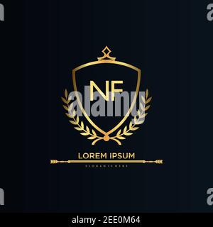 Initial Letter with Royal Template.Elegant with Crown logo vector, Creative lettering Logo Vector Illustration. Illustrazione Vettoriale