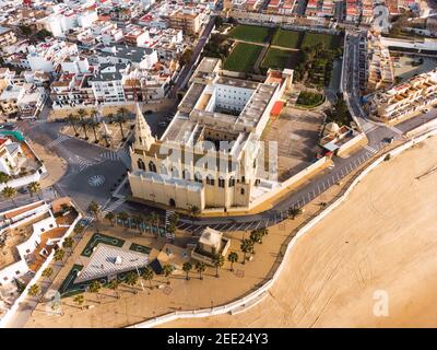 Veduta aerea panoramica del Santuario della Vergine di Regla a Chipiona Foto Stock