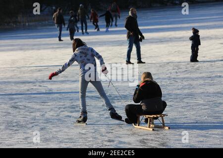 Inverno nel Citypark Staddijk Foto Stock