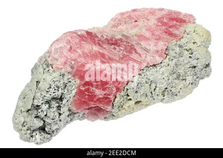 rhodochrosite di Guangxi, Cina isolato su sfondo bianco Foto Stock