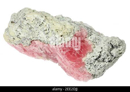 rhodochrosite di Guangxi, Cina isolato su sfondo bianco Foto Stock