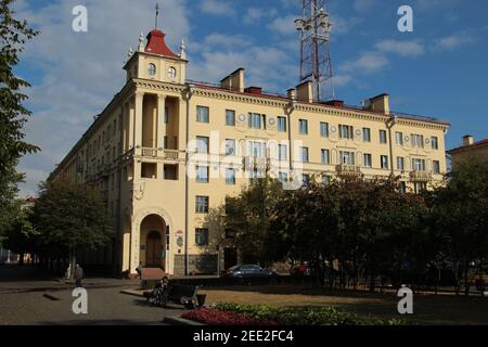 L'edificio in cui risiedeva Lee Harvey Oswald, mentre viveva a Minsk, Bielorussia. Foto Stock