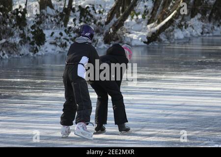 Inverno nel Citypark Staddijk Foto Stock