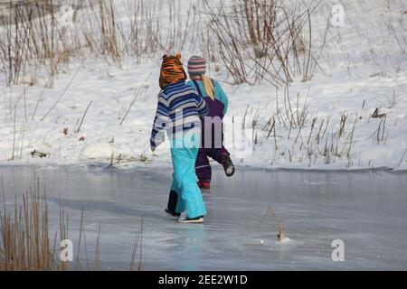 Inverno nel Citypark Staddijk Foto Stock