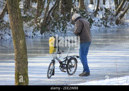 Inverno nel Citypark Staddijk Foto Stock