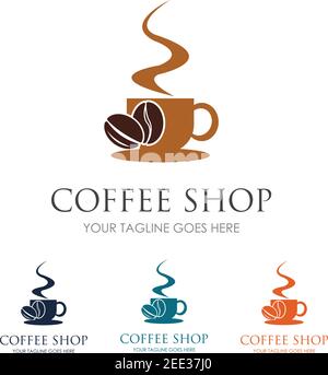 Icona del logo del Coffee Shop disegno modello Illustrazione vettoriale Illustrazione Vettoriale