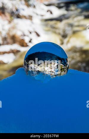 Marble Rapids Eels Creek Apsley Ontario Canada in inverno Foto Stock