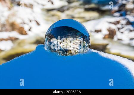 Marble Rapids Eels Creek Apsley Ontario Canada in inverno Foto Stock