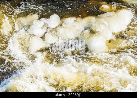 Marble Rapids Eels Creek Apsley Ontario Canada in inverno Foto Stock