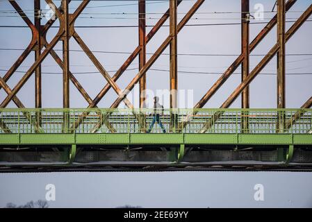 Dettaglio del ponte ferroviario da Vyton al distretto di Smichov Foto Stock