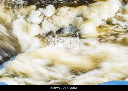 Marble Rapids Eels Creek Apsley Ontario Canada in inverno Foto Stock