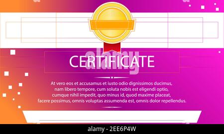 Modello di certificato in colore chiaro nel vettore. Illustrazione Vettoriale