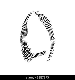 Fingerprint ID woman background Illustrazione Vettoriale