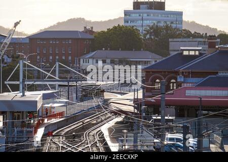 Stazione ferroviaria di Roma Street a Brisbane, Australia Foto Stock