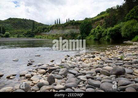 Fiume Wanganui a Gerusalemme, Isola del Nord, Nuova Zelanda Foto Stock