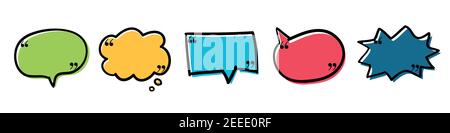 Set di cornici per la casella preventivo. Icona casella preventivo. Invio di SMS alle caselle di preventivo. Illustrazione Vettoriale