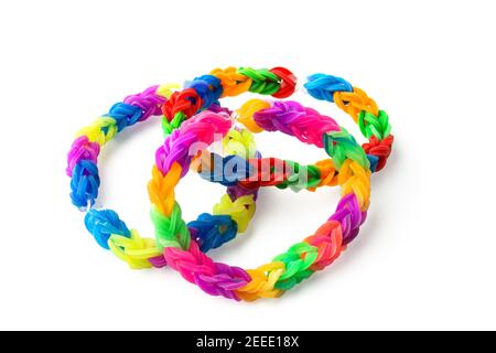 bracciali realizzati con fasce in gomma Foto Stock