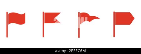 Diverse icone di flag impostate. Set di flag vettoriali. Icone Flag Waving Per Banner, Presentazioni Illustrazione Vettoriale