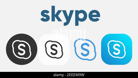 Vettore icona Skype. Illustrazione vettoriale del logo Skype. Illustrazione Vettoriale