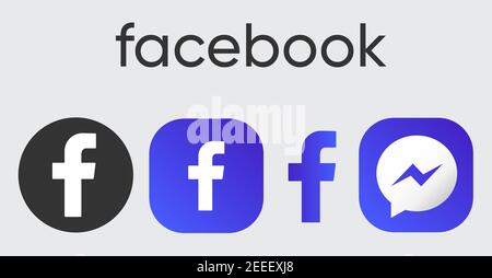 Icona del logo Facebook immagini vettoriali di facebook su sfondo bianco. Illustrazione Vettoriale