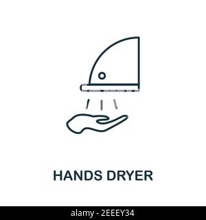 Icona dell'essiccatore mani. Elemento semplice della raccolta igienica. Icona Creative Hands Dryer per web design, modelli, infografiche e altro ancora Illustrazione Vettoriale