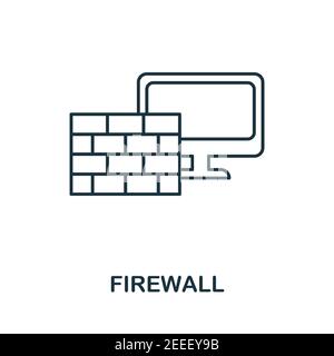 Icona del firewall. Elemento semplice della raccolta di sicurezza Internet. Icona Creative Firewall per web design, modelli, infografiche e altro ancora Illustrazione Vettoriale