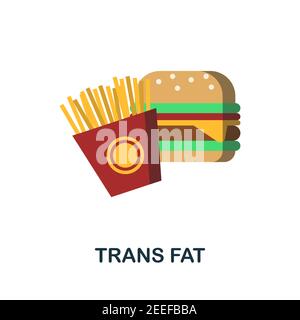 Icona TRANS Fat Flat (piano grasso trasm Colore elemento semplice dalla raccolta nutrizionale. Icona creativa Trans Fat per il web design, modelli, infografiche e altro ancora Illustrazione Vettoriale
