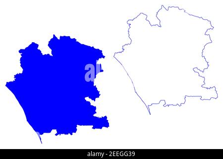 Provincia di Caserta (Italia, Repubblica Italiana, Regione Campania) mappa illustrazione vettoriale, schizzo della mappa Provincia di Caserta Illustrazione Vettoriale