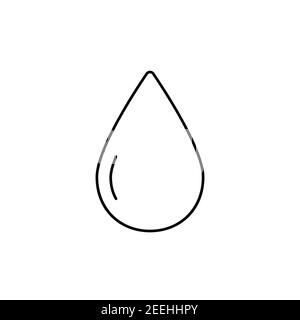 Icona linea di rilascio. Acqua, olio o gocce di sangue segno di contorno nero. Vettore isolato su bianco Illustrazione Vettoriale