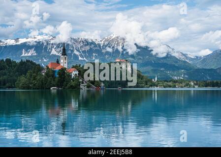 Lago di Bled Foto Stock