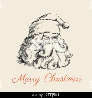 Un'illustrazione sorridente di Babbo Natale Portrait Vector. Illustrazione Vettoriale