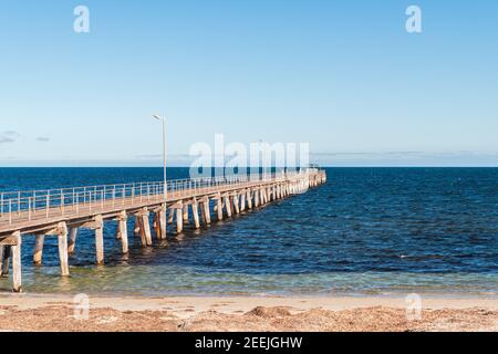 Molo di Marion Bay al tramonto durante la sera d'estate, Yorke Peninsula, Sud Australia Foto Stock