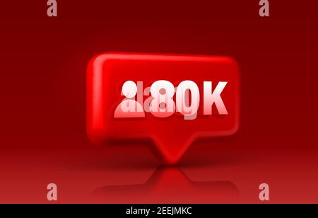 Grazie ai seguaci popoli, 80k gruppo sociale online, buon banner festeggia, illustrazione vettoriale Illustrazione Vettoriale