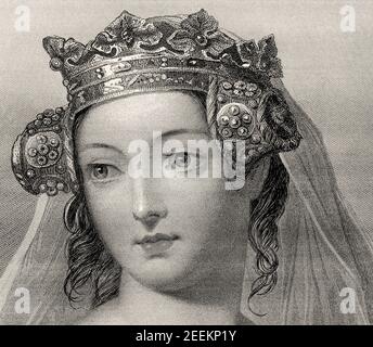 Philippa di Hainault, 1310 o 1315 – 1369, Regina d'Inghilterra come moglie del re Edoardo III Foto Stock