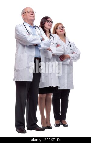 in piena crescita. diversi medici professionisti in piedi insieme Foto Stock