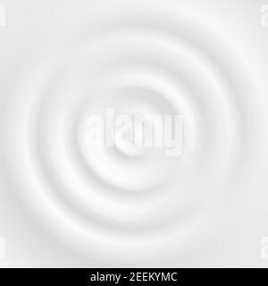 Cerchio di ondulazione del latte, goccia che cade sullo yogurt con vista dall'alto a forma di spruzzi. Illustrazione vettoriale realistica del prodotto caseario della crema o del prodotto cosmetico della crema Illustrazione Vettoriale