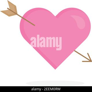 Semplice San Valentino Cupido cuore icona vettore Illustrazione Vettoriale