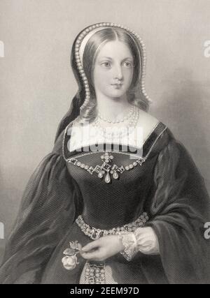 Lady Jane Grey, 1536 - 1554, Regina d'Inghilterra, soprannominata Regina dei nove giorni Foto Stock
