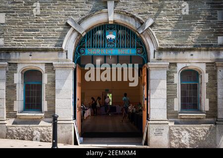 Market Hall, Fore Street, Kingsbridge, Devon, Regno Unito. Foto Stock