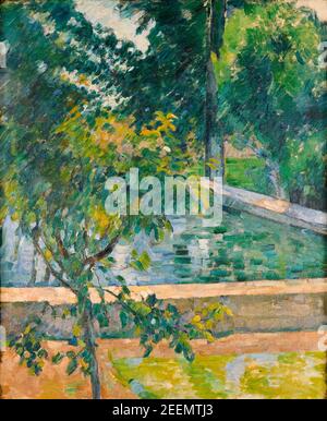 Paul Cezanne, le bassin du Jas de Bouffan (la piscina di Jas de Bouffan), pittura di paesaggio, 1878-1879 Foto Stock