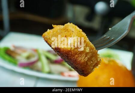 Torte di pesce di Durban, controllare i prezzi del merluzzo e del salmone Foto Stock