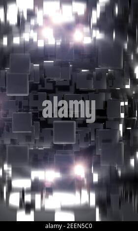 Superficie della parete quadrata nera Foto Stock