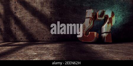 Concetto di dubbi e questionario. Ask and question.3d illustration.Question mark background and dark space or old room Foto Stock