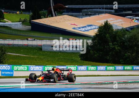 33 VERSTAPPEN Max (nld), Aston Martin Red Bull Racing Honda RB16, azione davanti alle sue tribune vuote, Gradins, durante la Formula 1 Pirelli Grosser Preis der Steiermark 2020, Gran Premio della Stiria dal 10 al 12 luglio 2020 sul Red Bull Ring, a Spielberg, Austria - Foto Antonin Vincent / DPPI Foto Stock