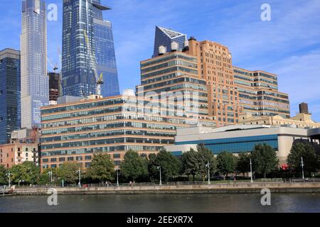 Edificio Starrett-Lehigh, Fiume Hudson, Parco del Fiume Hudson, Chelsea, Manhattan, New York City, Stati Uniti Foto Stock