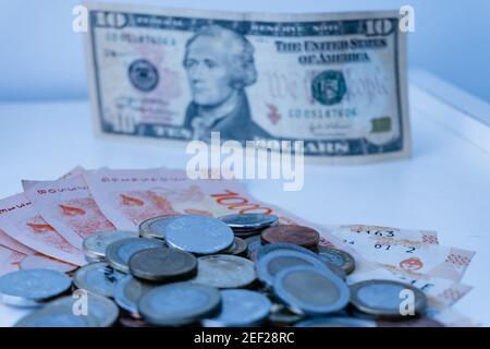 Peso argentino equivalente al dollaro blu Foto Stock